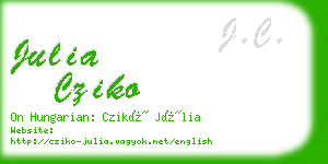 julia cziko business card